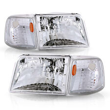 Chrome Headlights +Signal Lamps LEFT+RIGHT For 1993-1997 Ford Ranger PickUp picture
