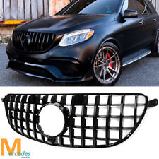 For 2016-2019 Benz W166 GLE63 AMG All Black GTR Style Front Bumper Grille Grill picture