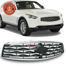 Front Bumper Grille Grill Chrome Fit 2009-2011 Infiniti FX35 FX50 W/ Gray Shell picture