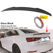 Fit For AUDI A3 8V S3 2014-2020 Gloss Black V Style Rear Trunk Spoiler Lip Wing picture