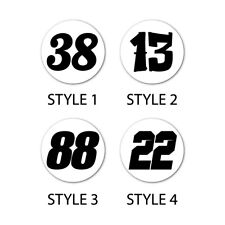 Vintage Look Meatball Race Car Numbers Vinyl Decals (2x) Laminated Weather Proof picture
