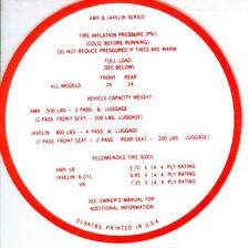 1968-69 AMX/JAVELIN TIRE PRESSURE DECAL picture