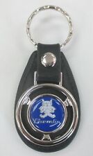 Vintage Blue GREMLIN AMC 1352 Mini Steering Wheel Black Leather Key Ring picture