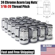 24Pc 7/16-20 Chrome Bulge Acorn Lug Nuts For Chevy GMC Blazer K10 K5 V1500 7/16 picture