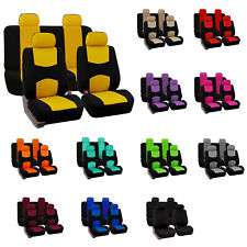 FH Group Flat Cloth Universal Seat Covers Fit For Car Truck SUV Van - Full Set picture