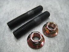 8mm M8x1.25 Exhaust Manifold Stud Set of 2 Studs & 2 Lock Nuts - Ships Fast picture