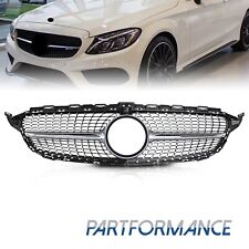 Diamond Grill For Mercedes Benz W205 C Class C250 C300 C400 2015-2018 Silver picture