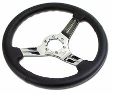 Corvette C3 Steering Wheel Black Leather/Chrome 3 Spoke 1968-1982 picture