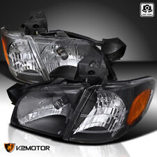 Fits 1997-2005 Chevy Venture Silhouette Montana Black Headlights+Corner Lamps picture