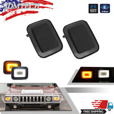 For 03-09 Hummer H2 SUV SUT Smoked Front Corner DRL Turn Signal Lights Set of 2 picture