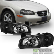 For 2000-2001 Maxima Black JDM Headlights Headlamps Replacement 00-01 Left+Right picture