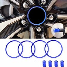 71mm Aluminum Blue Wheel Emblem Rings With Tire Cap Fits 16-22 Civic CRV Accord picture