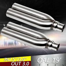 2.5'' 3'' Inlet/outlet Blastpipes blast pipe exhaust STAINLESS UNIVERSAL MUFFLER picture