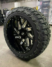 22x12 Vision Spyder Black Wheels 35 MT Tires Package 8x6.5 Dodge Ram 2500 3500 picture