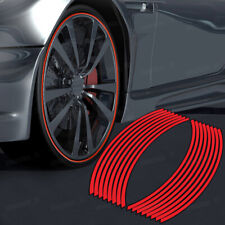 16x Red Reflective Strip Wheel Hub Rim Stripe Tape Sticker Decal Car Accessories picture