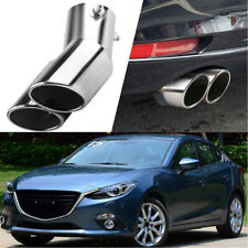 Universal Sport Dual Exhaust Pipes Muffler Trim Pipe Tail Tip Stainles Steel UK picture