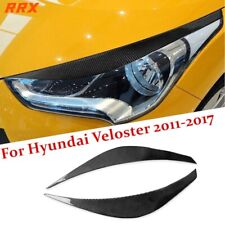 Real Carbon Fiber Front Headlight Eyelid Eyebrow Cover Trim For Hyundai Veloster picture