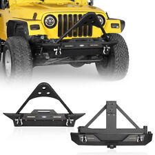 Stinger Front / Rear Bumper w/Spare Tire Carrier For 1997-2006 Jeep Wrangler TJ picture