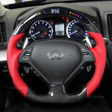 Carbon Fiber Perforated Leather Steering Wheel For 2008+ Infiniti G37 G37X picture