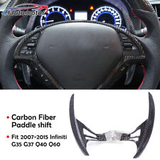 For 07-15 Infiniti G35 G37 Q40 Q60 Steering Wheel Carbon Fiber Paddle Shifters picture