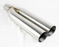 Brushed Steel Blast Pipes Exhaust Universal Muffler 2.5