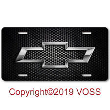Chevy Chevrolet Bow-tie Carbn-fiber look Aluminum License Plate Tag Mesh Design picture