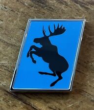 GENUINE Prancing Moose VOLVO 1” Hard Chrome Badge Slash Emblem in Rebel Blue picture