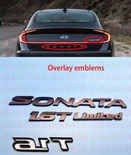 Matte Black SONATA Overlay Emblem For Hyundai Sonata 2020-2022 1.6T Limited picture