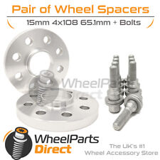 Wheel Spacers (2) & Bolts 15mm for Peugeot 206 98-10 On Original Wheels picture