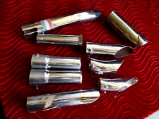VTG LOT EXHAUST TIP DEFLECTOR EXTENSIONS (9) HOT ROD RAT FORD MERC CHEVY OLDS 50 picture