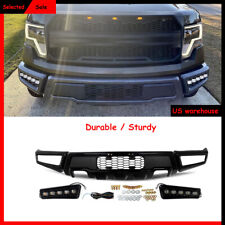 Front Bumper For 2009-2014 Ford F150 F-150 Steel Black Raptor Style W/LED Lights picture