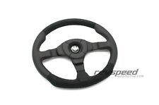 MOMO Dark Fighter Black Steering Wheel Leather Suede 350mm W/ BMW Horn Button picture