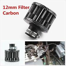 Carbon12MM Round Mini Oil Air Intake Crankcase Vent Valve Cover Breather Filter picture