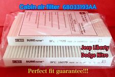 C16079 Cabin Air Filter For 08-11 DODGE Nitro & 08-12 JEEP Liberty CF10747 49093 picture