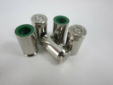 5 Bullet Tire Valve Stem Caps 45 ACP Shells Nickel Case - Car Truck Motorcycle picture