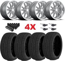 US MAGS RAMBLER STAGGERED WHEEL TIRE 22x9 22X11 PACKAGE SET GREY GRAY C-10 picture