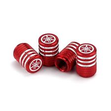 Yamaha Red Laser Engraved Tire Valve Caps Total 5 Caps  picture