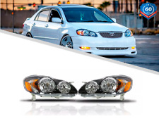 For 2003-2008 Toyota Corolla Headlights Headlamps Housing Black Set Left+Right picture