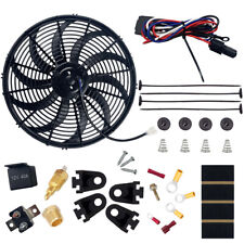 16'' Electric Radiator Slim Push Pull Cooling Fan 12V 120W 1000 CFM Mount Kit picture