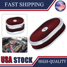12x2 Super Flow Oval Air Cleaner Filter Washable Red Element chrome for GMC Ford picture