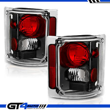 Black Clear Tail Lights Pair for 1973-1991 Chevy GM Blazer Suburban Pickup Truck picture
