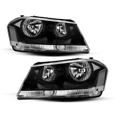 For 2008-2014 Dodge Avenger Headlights Black Housing Clear Corner Headlamp L+R picture