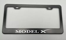 1 x Model X BLACK Stainless Steel License Plate Frame laser engraved fit Tesla picture