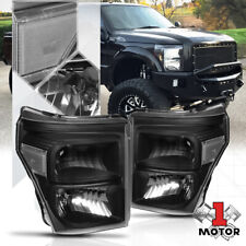 Black Housing Clear Corner Headlight Lamps for 11-16 Ford F250-F550 Super Duty picture