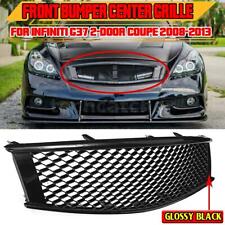 For Infiniti G37 Coupe 2Door 2008-2013 Front Upper Grille Mesh Cover Gloss Black picture