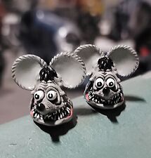 RAT FINK License PLATE BOLTS Hot Rod Chopper MOON vtg style Custom Ed ROTH Grey picture