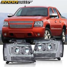 FIT FOR 07-14 TAHOE AVALANCHE SUBURBAN LED DRL PROJECTOR HEADLIGHTS CHROME LAMPS picture