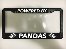 POWERED BY PANDAS PANDA JDM JAPAN TUNER DRIFT FUN Black License Plate Frame NEW picture