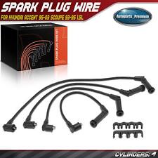 4Pcs Spark Plug Wire Set for Hyundai Accent 1995-2003 Scoupe 1993-1995 1.5L SOHC picture