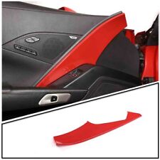 ABS  Car Driver Door Panel Cover Red Decorate Trim For Corvette C7 Z06 2014-2019 picture